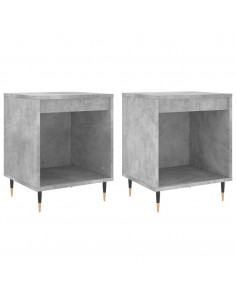 Comodini 2pz Grigio Cemento 40x35x50 cm in Legno Multistrato 2