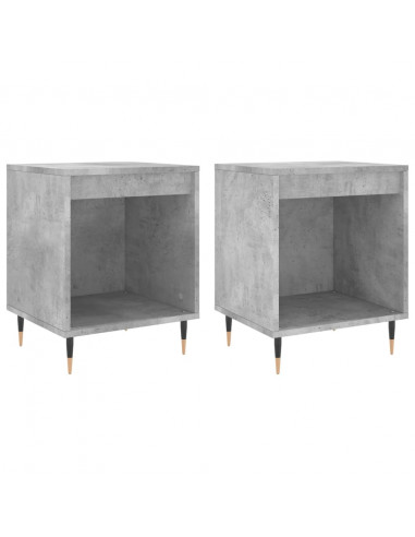 Comodini 2pz Grigio Cemento 40x35x50 cm in Legno Multistrato