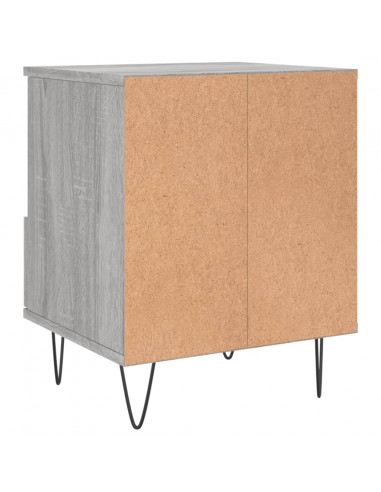 Comodino Grigio Sonoma 40x35x50 cm in Legno Multistrato