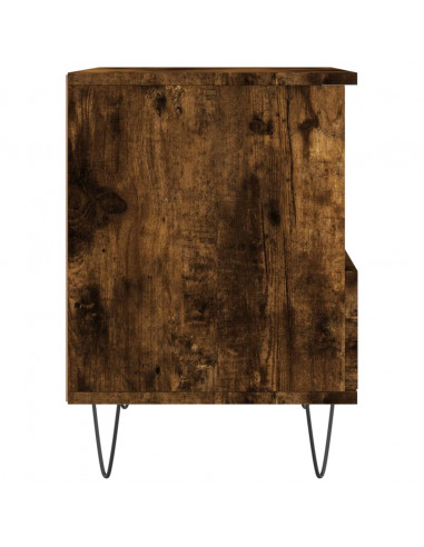 Comodino Rovere Fumo 40x35x50 cm in Legno Multistrato