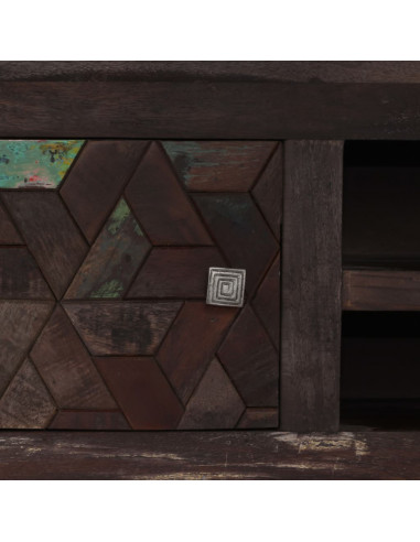 Mobile Porta TV in Legno Massello di Recupero 140x30x45 cm