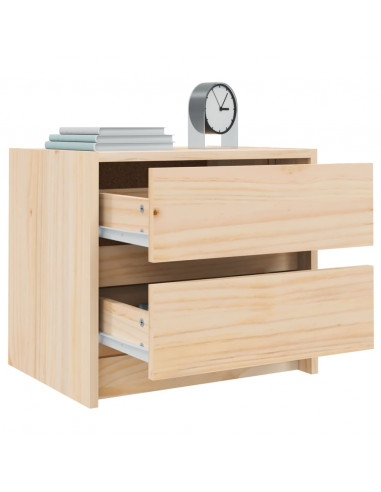 Comodino 40x31x35,5 cm in Legno Massello di Pino