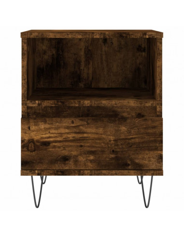 Comodini 2pz Rovere Fumo 40x35x50 cm in Legno Multistrato