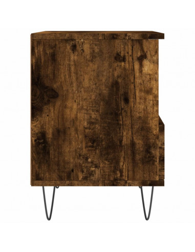 Comodini 2pz Rovere Fumo 40x35x50 cm in Legno Multistrato