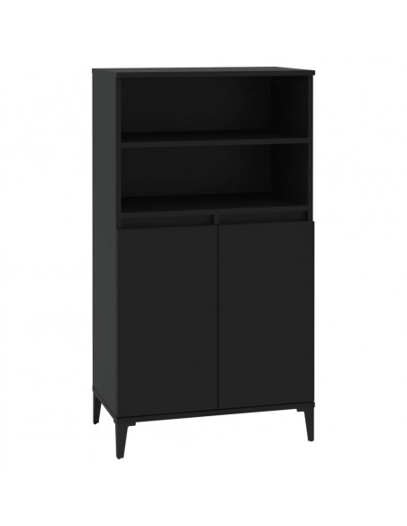 Credenza Nera 60x36x110 cm in Legno Multistrato