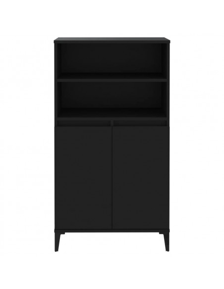 Credenza Nera 60x36x110 cm in Legno Multistrato