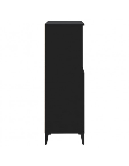 Credenza Nera 60x36x110 cm in Legno Multistrato