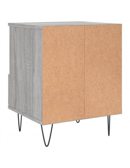 Comodini 2pz Grigio Sonoma 40x35x50 cm in Legno Multistrato