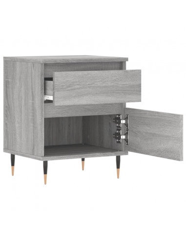 Comodini 2pz Grigio Sonoma 40x35x50 cm in Legno Multistrato