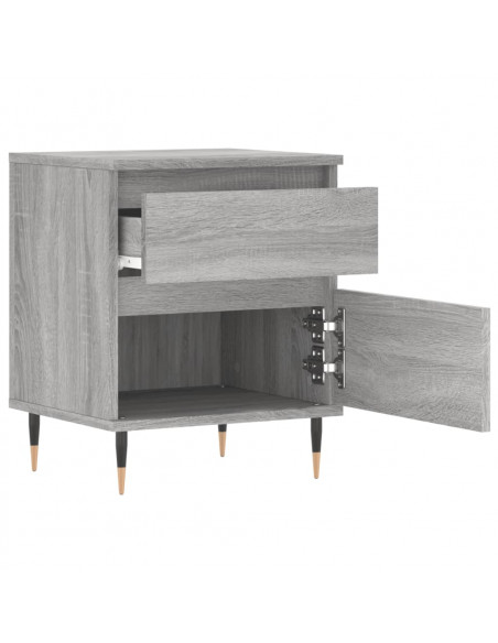 Comodini 2pz Grigio Sonoma 40x35x50 cm in Legno Multistrato