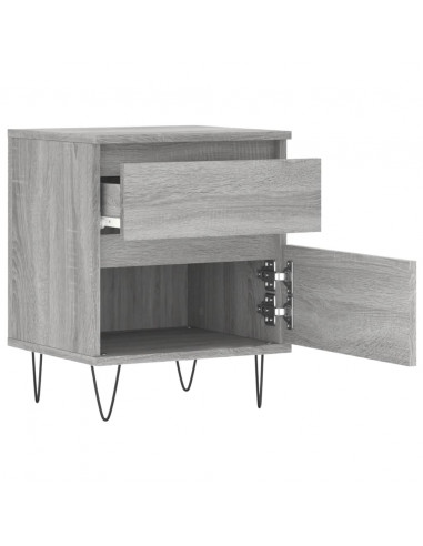 Comodini 2pz Grigio Sonoma 40x35x50 cm in Legno Multistrato