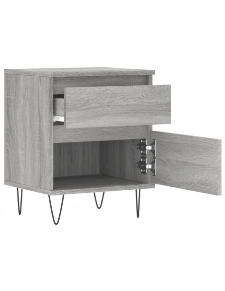 Comodini 2pz Grigio Sonoma 40x35x50 cm in Legno Multistrato