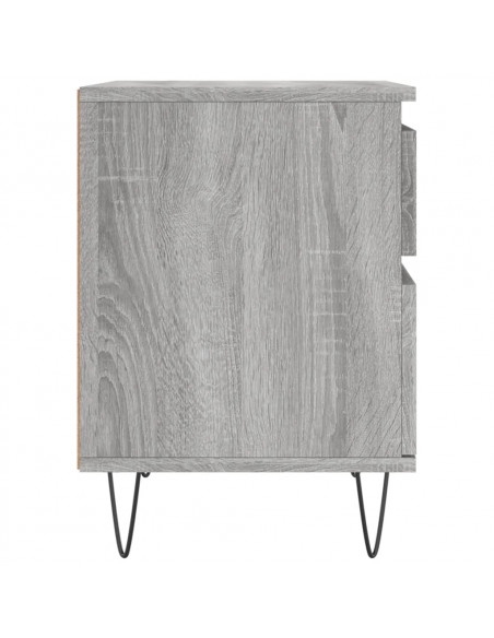 Comodini 2pz Grigio Sonoma 40x35x50 cm in Legno Multistrato