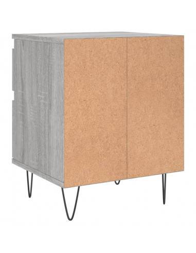 Comodini 2pz Grigio Sonoma 40x35x50 cm in Legno Multistrato