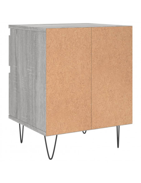 Comodini 2pz Grigio Sonoma 40x35x50 cm in Legno Multistrato