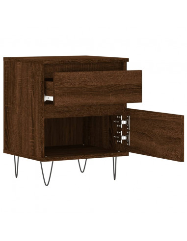 Comodini 2pz Rovere Marrone 40x35x50 cm in Legno Multistrato