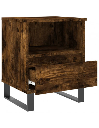 Comodini 2pz Rovere Fumo 40x35x50 cm in Legno Multistrato