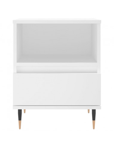 Comodini 2pz Bianchi 40x35x50 cm in Legno Multistrato