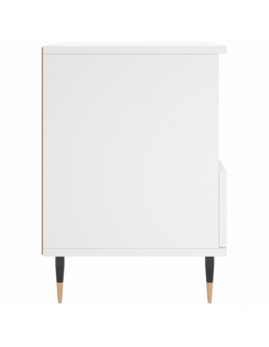 Comodini 2pz Bianchi 40x35x50 cm in Legno Multistrato