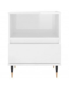 Comodini 2pz Bianco Lucido 40x35x50 cm in Legno Multistrato 2