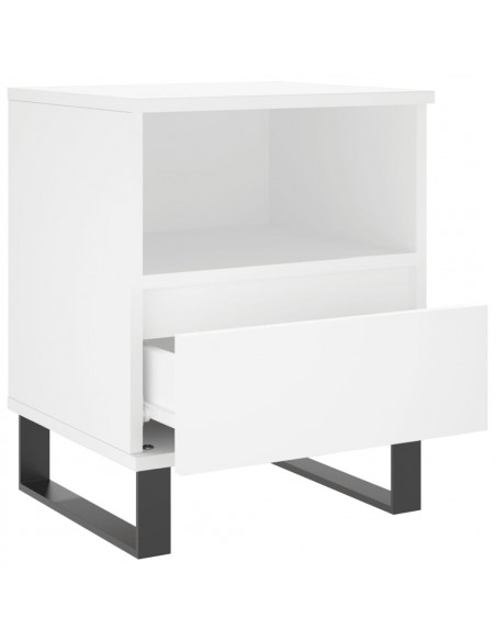 Comodini 2pz Bianchi 40x35x50 cm in Legno Multistrato
