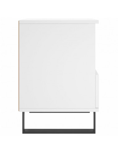 Comodini 2pz Bianchi 40x35x50 cm in Legno Multistrato