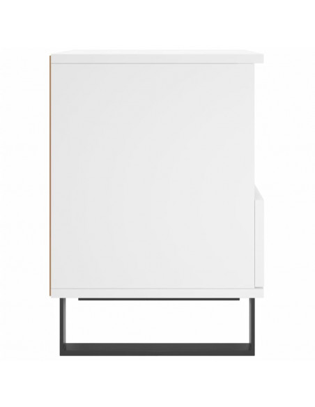 Comodini 2pz Bianchi 40x35x50 cm in Legno Multistrato