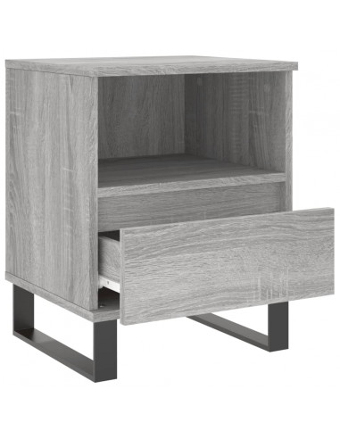 Comodini 2pz Grigio Sonoma 40x35x50 cm in Legno Multistrato