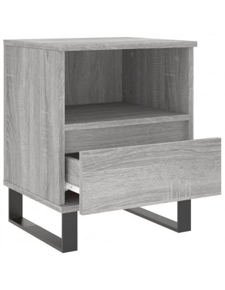 Comodini 2pz Grigio Sonoma 40x35x50 cm in Legno Multistrato