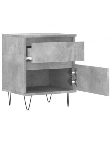 Comodini 2pz Grigio Cemento 40x35x50 cm in Legno Multistrato