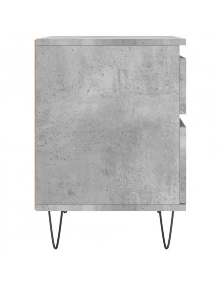 Comodini 2pz Grigio Cemento 40x35x50 cm in Legno Multistrato