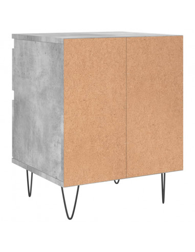 Comodini 2pz Grigio Cemento 40x35x50 cm in Legno Multistrato