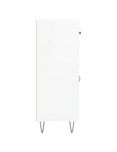 Credenza 69,5x34x90 cm in Legno Multistrato Bianco Lucido 2