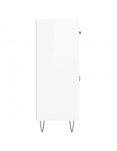 Credenza 69,5x34x90 cm in Legno Multistrato Bianco Lucido