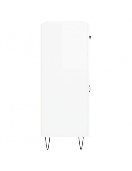Credenza 69,5x34x90 cm in Legno Multistrato Bianco Lucido