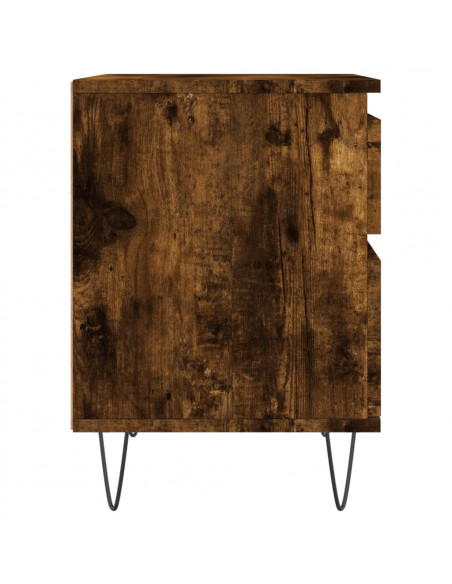 Comodino Rovere Fumo 40x35x50 cm in Legno Multistrato