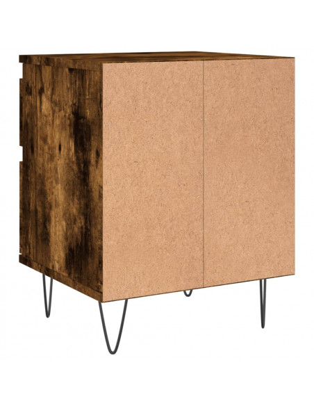 Comodino Rovere Fumo 40x35x50 cm in Legno Multistrato