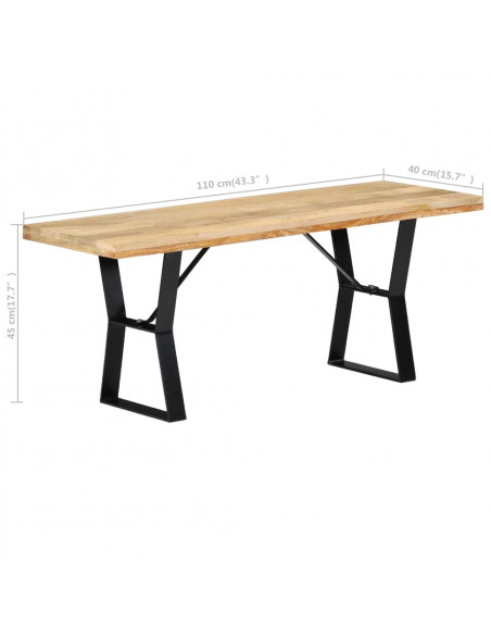 Panca 110 cm in Legno Massello di Mango