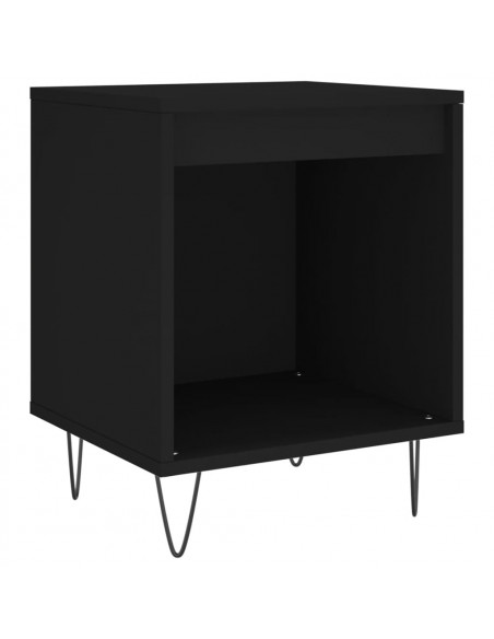 Comodini 2pz Neri 40x35x50 cm in Legno Multistrato