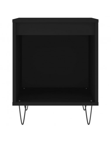 Comodini 2pz Neri 40x35x50 cm in Legno Multistrato