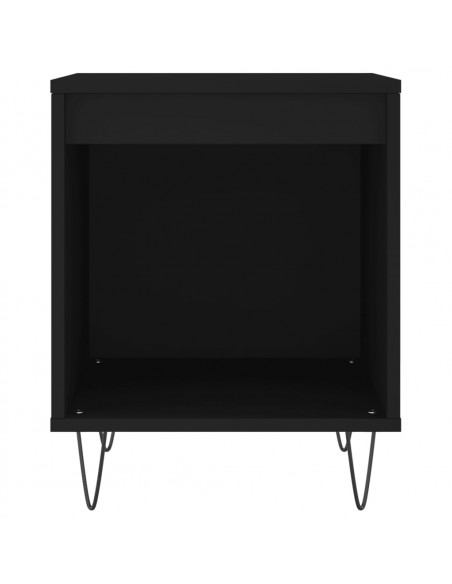 Comodini 2pz Neri 40x35x50 cm in Legno Multistrato