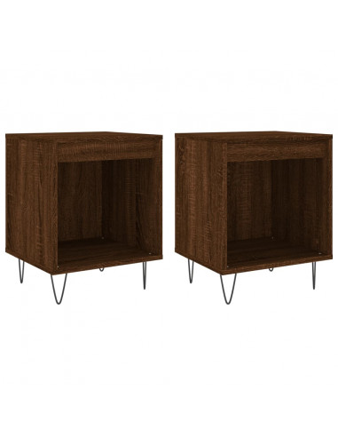 Comodini 2pz Rovere Marrone 40x35x50 cm in Legno Multistrato