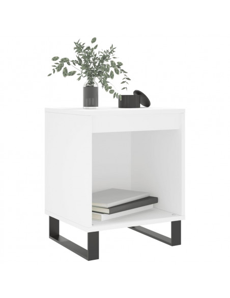 Comodini 2pz Bianchi 40x35x50 cm in Legno Multistrato