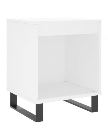 Comodini 2pz Bianchi 40x35x50 cm in Legno Multistrato