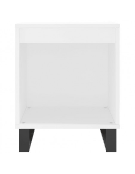 Comodini 2pz Bianchi 40x35x50 cm in Legno Multistrato