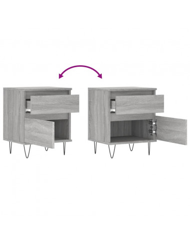 Comodino Grigio Sonoma 40x35x50 cm in Legno Multistrato