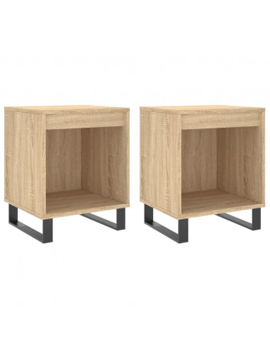 Comodini 2pz Rovere Sonoma 40x35x50 cm in Legno Multistrato