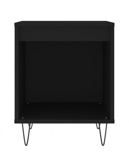 Comodino Nero 40x35x50 cm in Legno Multistrato