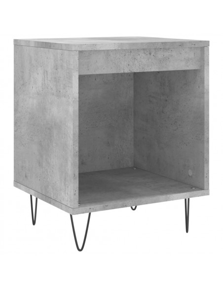 Comodino Grigio Cemento 40x35x50 cm in Legno Multistrato