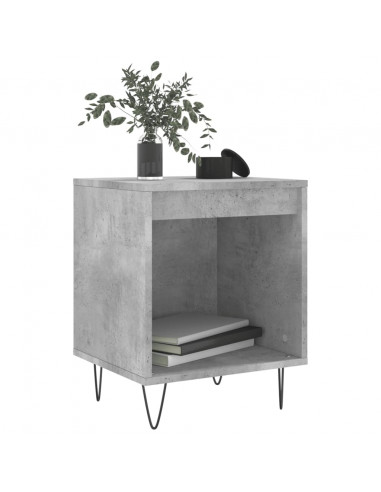 Comodino Grigio Cemento 40x35x50 cm in Legno Multistrato